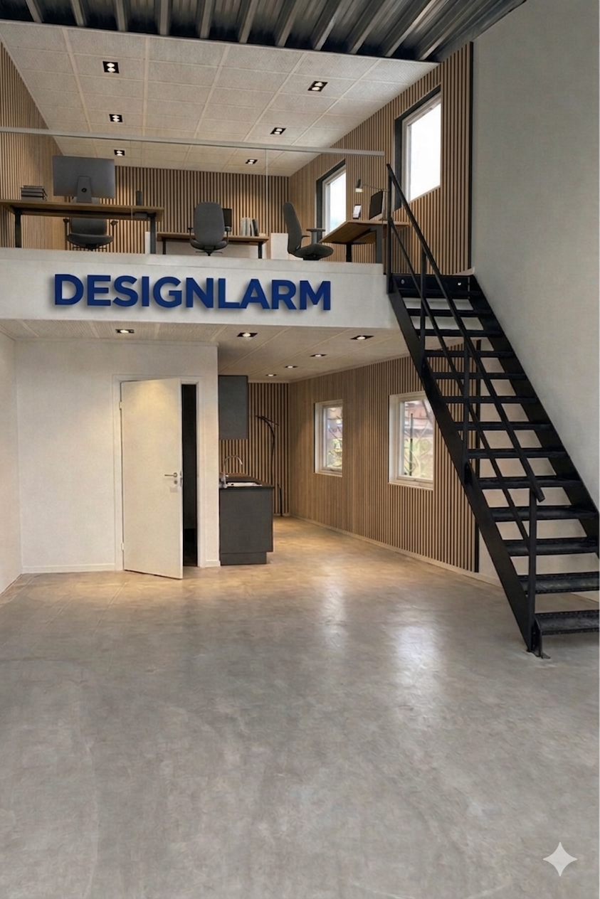 Företagslokal med industriell känsla i Trelleborg. För arkitektkontor, showroom och lager. Fastighet i Trelleborgs industriområde